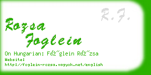 rozsa foglein business card